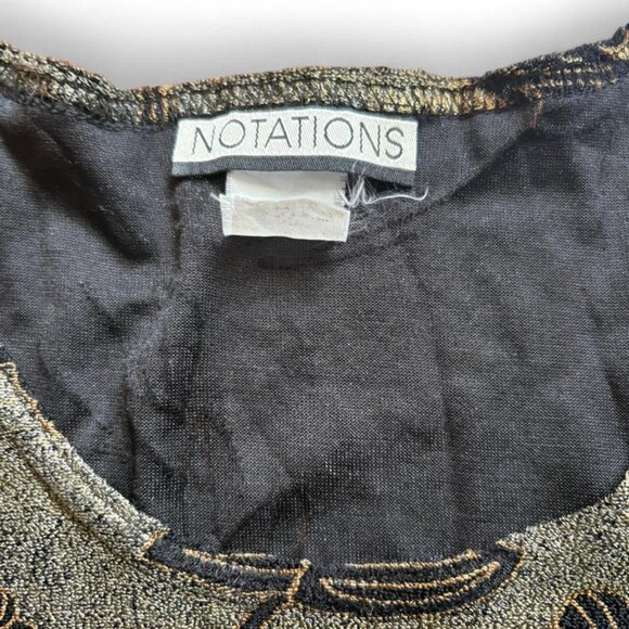 Vintage Notations Metallic Floral Top – Fits M/L - Picture 3 of 7